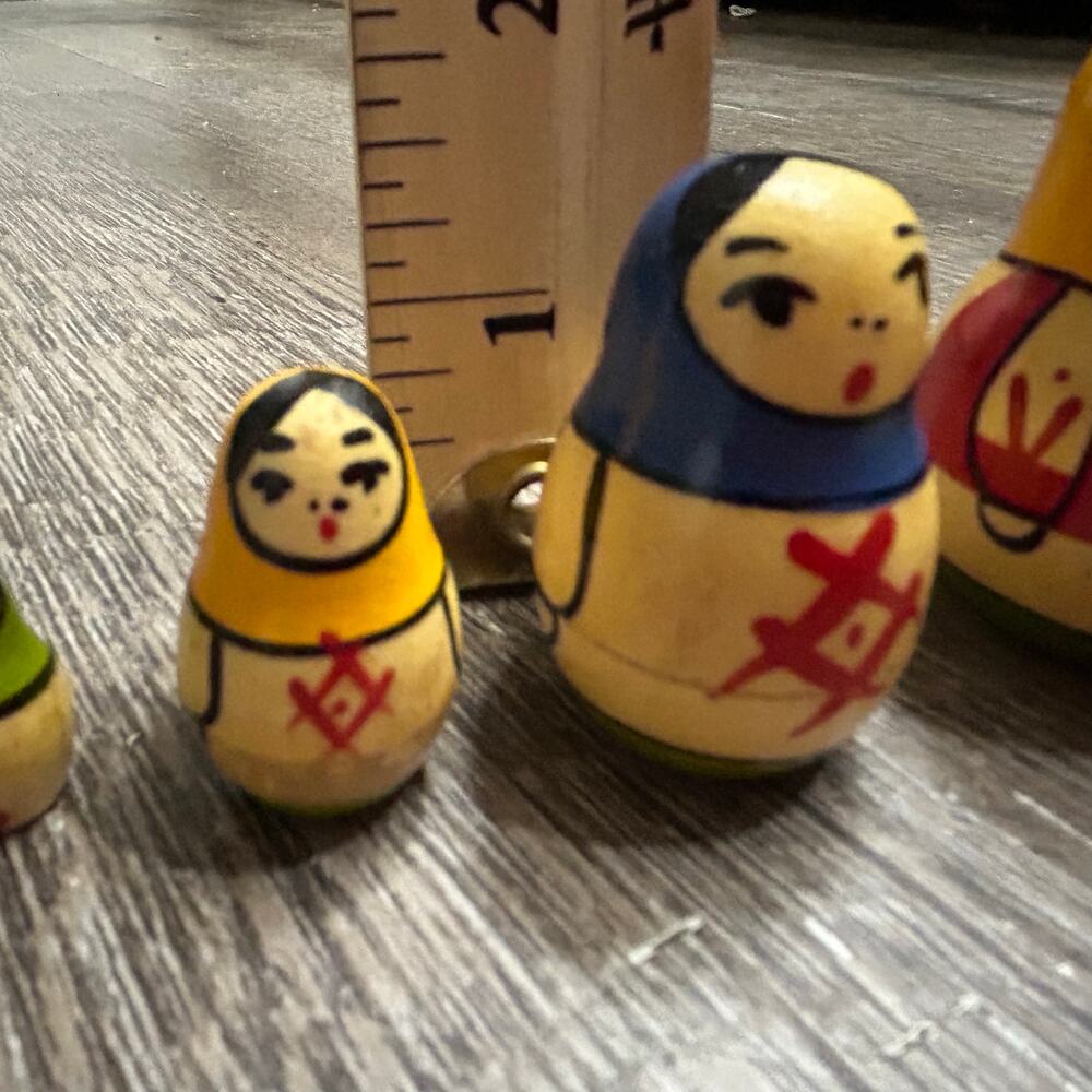 Russian Soviet USSR Multicolor Yoshkarola Matryoshka Traditional Nesting Doll - Picture 4 of 8